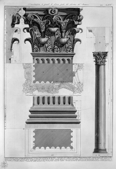 Large Demonstration of Some Parts of the Portico of the Pantheon by Francesco Piranesi